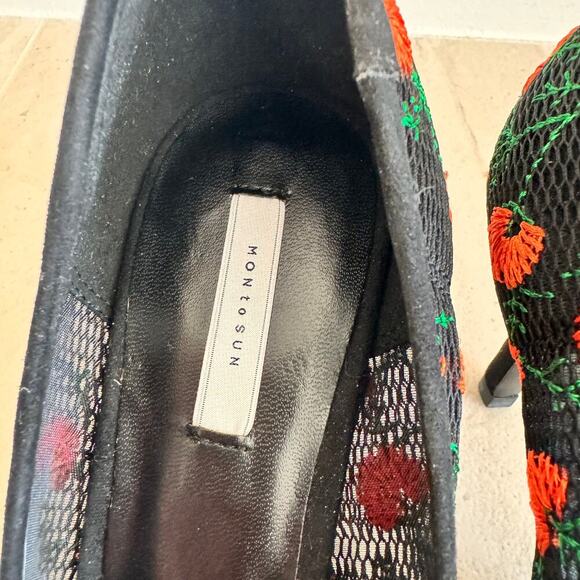 Fall Floral Print Mesh / Fabric Pumps Heels Size 8.5 - Picture 4 of 10